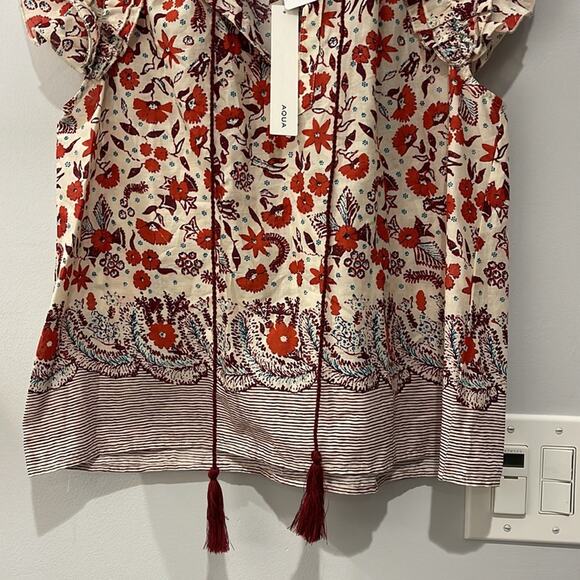 Aqua NWT Boho colorful Top, 100% Cotton - Picture 4 of 5